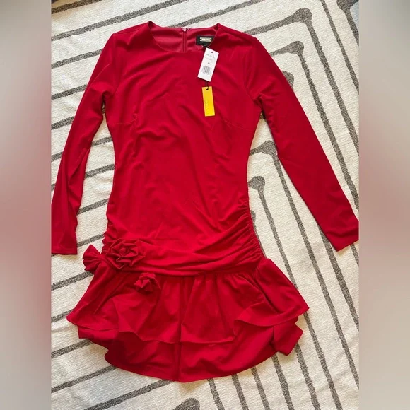 NWT $225 Alexia Admar Mars Tiered Mini Dress w/ mini roses - Picture 4 of 7